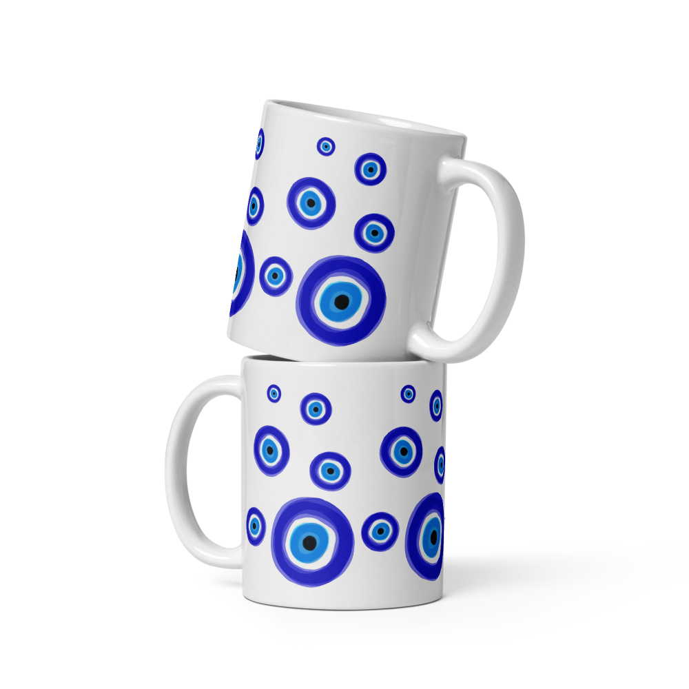 Evil Eye Dynamic Blue Bubbles Mug