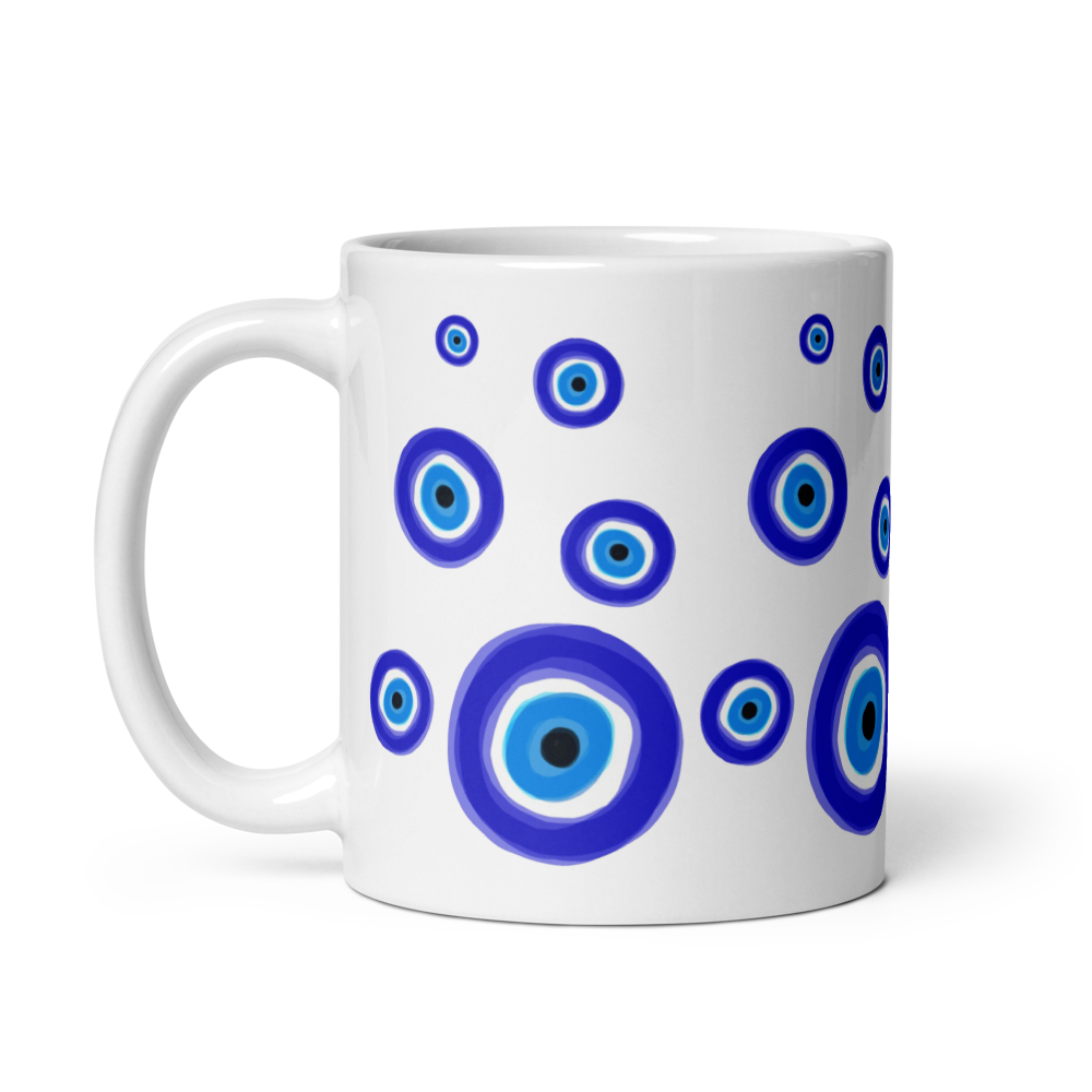 Evil Eye Dynamic Blue Bubbles Mug