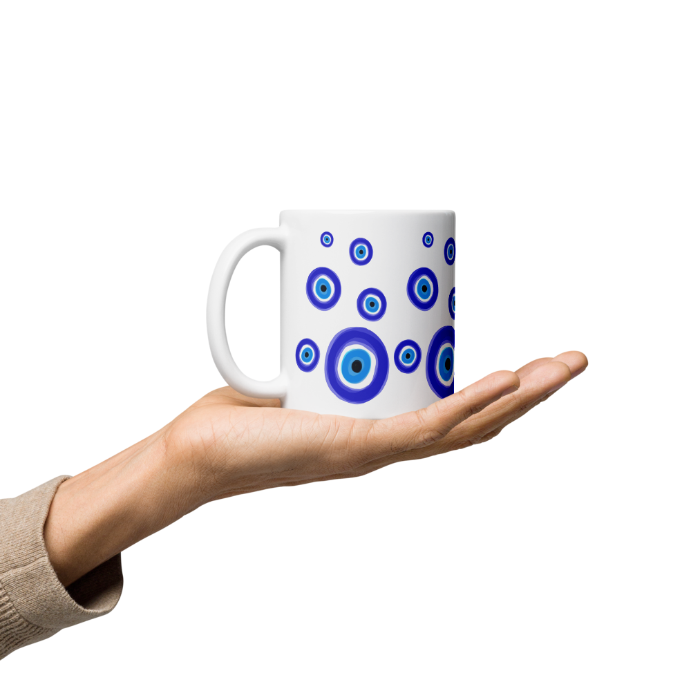 Evil Eye Dynamic Blue Bubbles Mug